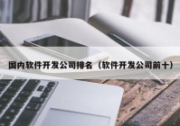 国内软件开发公司排名（软件开发公司前十）