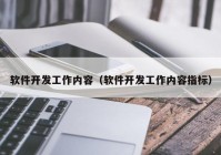 软件开发工作内容（软件开发工作内容指标）