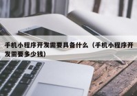 手机小程序开发需要具备什么（手机小程序开发需要多少钱）