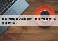 昆明软件开发公司有哪些（昆明软件开发公司有哪些公司）