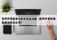 软件开发前景分析中文正式版（软件开发市场前景分析怎么写）